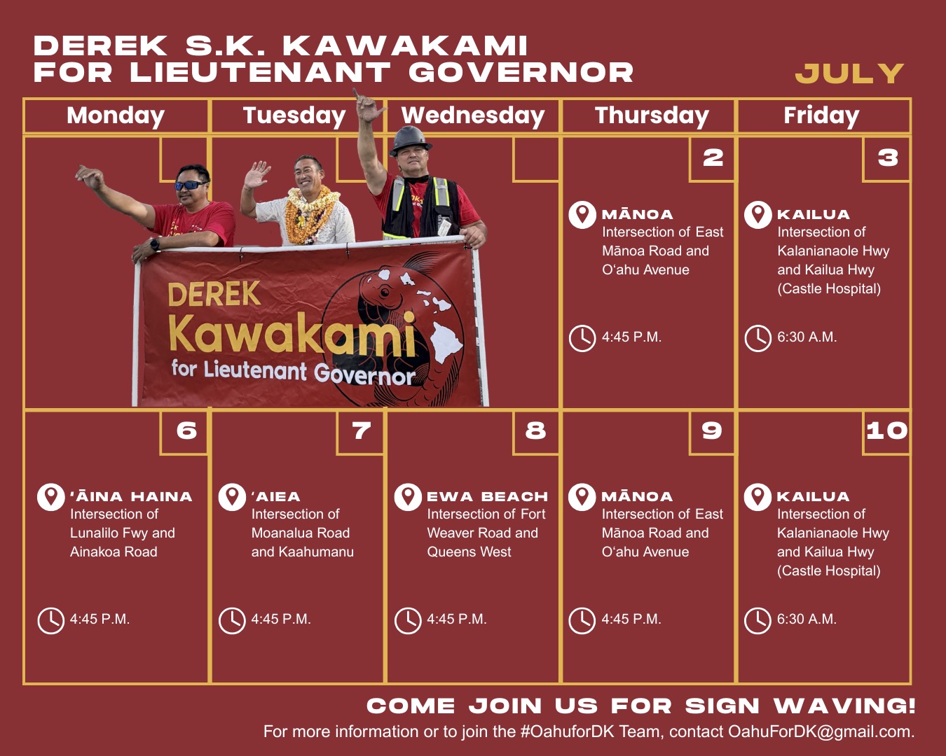 DK Oahu Sign Waving